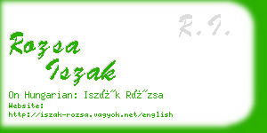 rozsa iszak business card